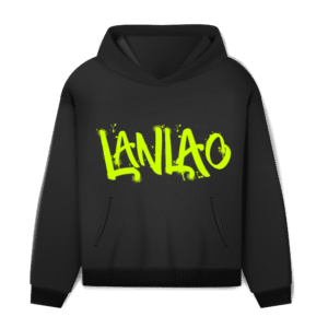 Yellow LANLAO Black Hoodie
